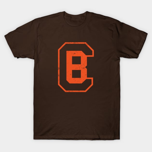 CB Football Monogram - Brown T-Shirt by KFig21